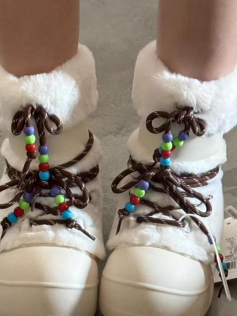 Zees Thick-Soled Warm Furry Snow Short For Women 2025 New Winter Height-Increasing Moon Ugly-Cute Ski High Boots_voghion.com