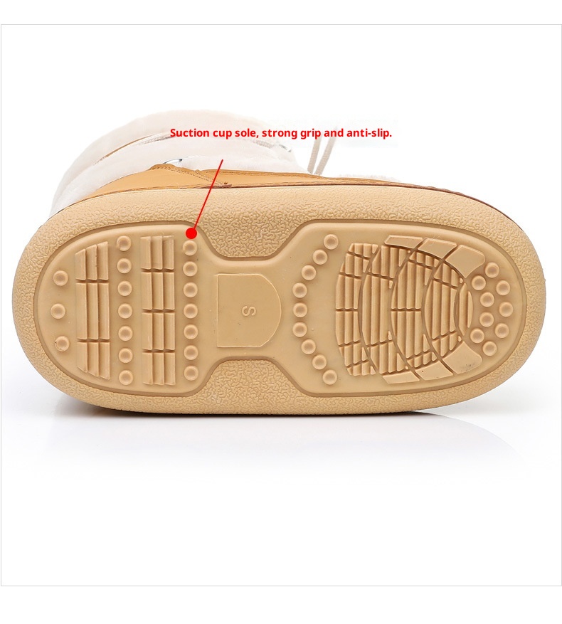 Zees 2025 New Thickened Ski Space With Lamb Wool Fur Patchwork High Tube Snow Boots For Export To Europe And America_voghion.com