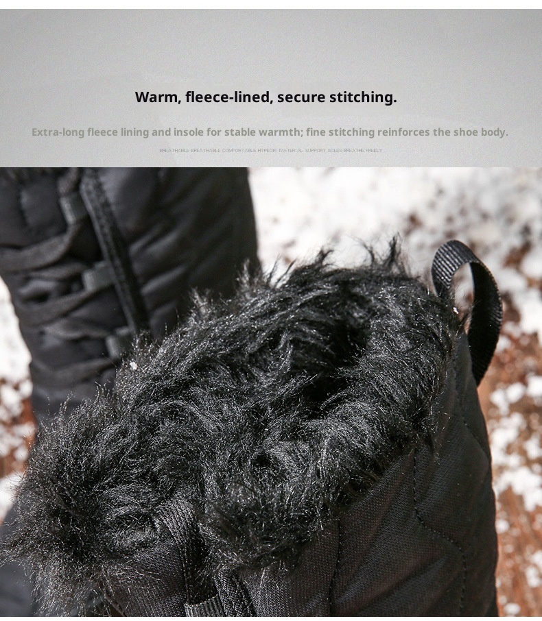 Botas antiderrapantes Zees Cross-Border para mulheres, ideais para esqui em regiões com neve no nordeste dos EUA. Forradas com lã, grossas e quentes._voghion.com