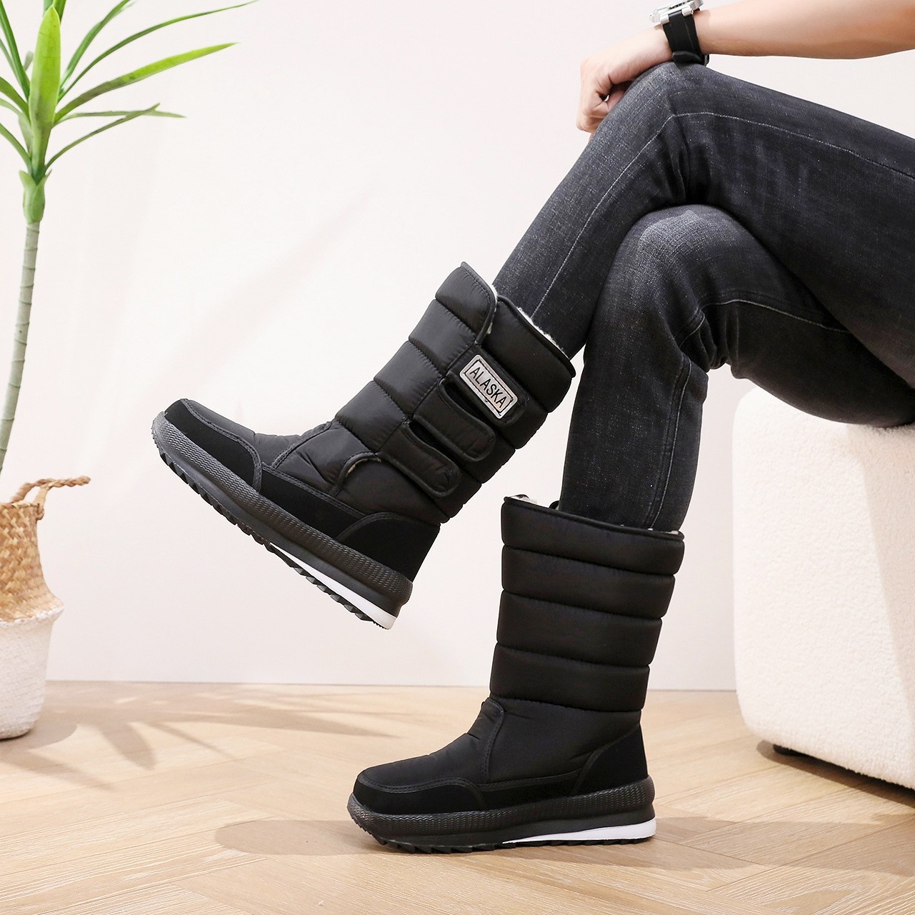 Zees Winter New Shoes Women, Northeast Snow For Men, Thickened Warm Thick-Soled Non-Slip Outdoor Ski Cotton Boots_voghion.com