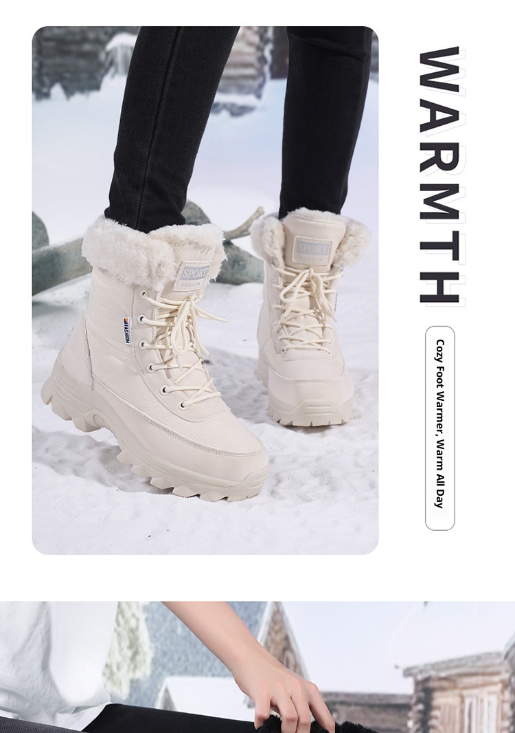 Zees Foreign Trade Outdoor antislip dikke warme katoenen schoenen voor dames Winter Northern Travel Ski Snowboots grote maat_voghion.com