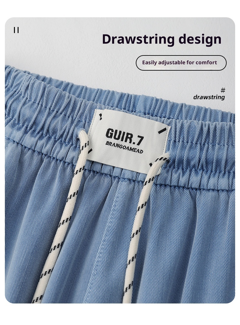 Jean ChicShe Tencel pour femme, été 2025, coupe fine, taille S, drapé, taille élastique, jambes larges, effet soie glacée._voghion.com