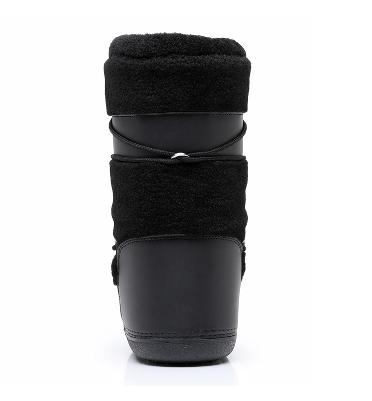 Zees 2025 New Thickened Ski Space With Lamb Wool Fur Patchwork High Tube Snow Boots For Export To Europe And America_voghion.com