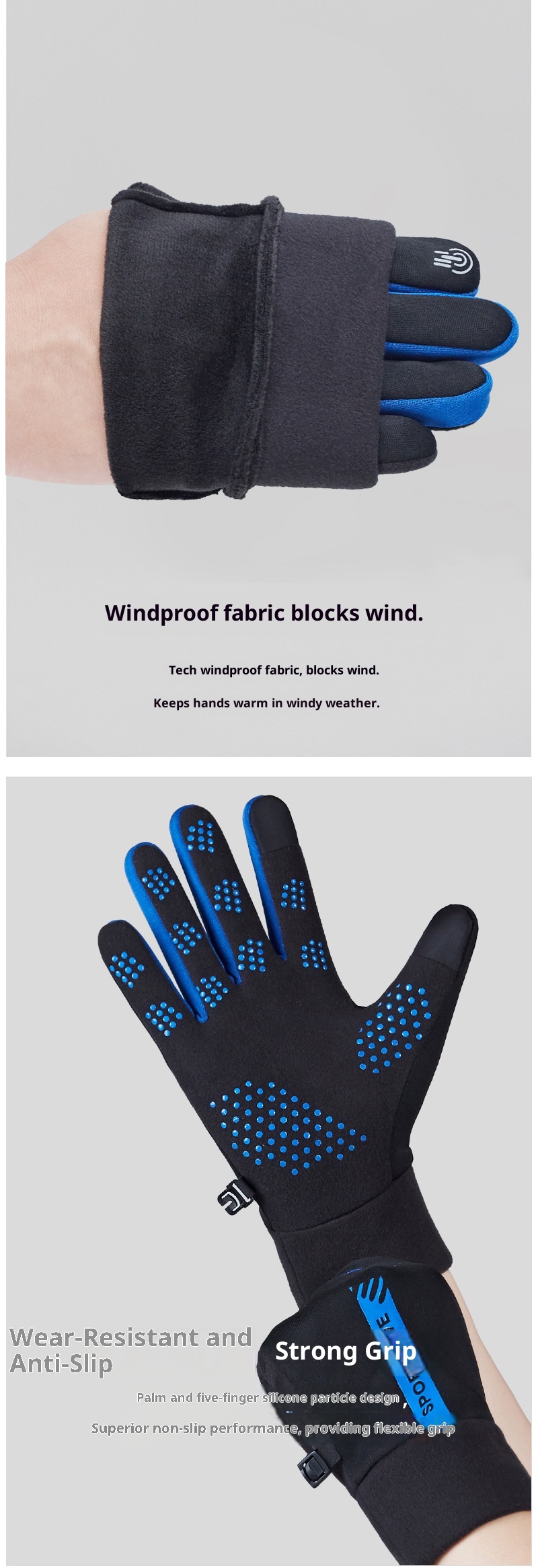 Boy Damen-Radhandschuhe Warm Plus Velvet Anti-Rutsch Touchscreen Winter Herren Winddichte und Kältedichte Skihandschuhe_voghion.com