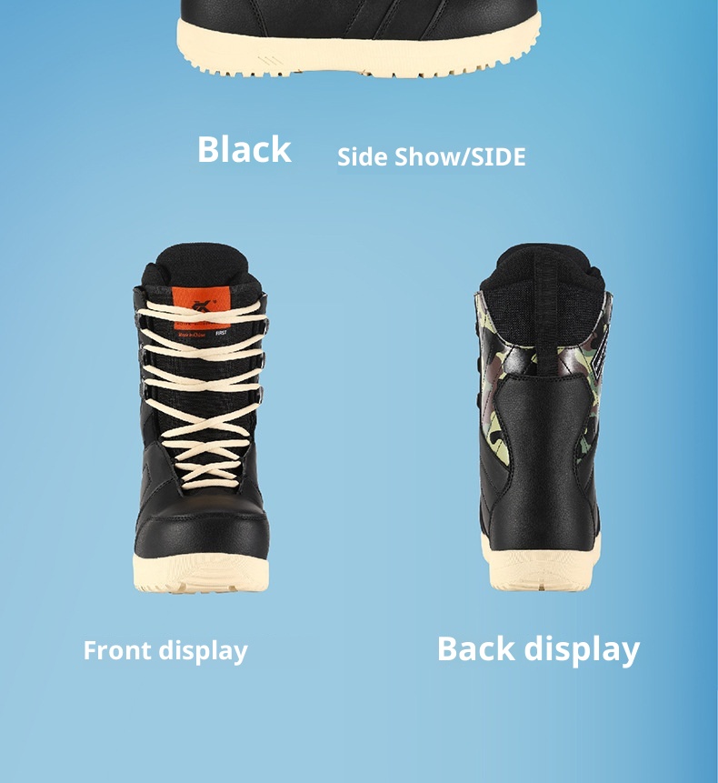 Zees CHANRICH Snowboardlaarzen Traditionele veterschoenen Antislip Warm Schokabsorptie Heren en Dames Waterdicht Trendy_voghion.com