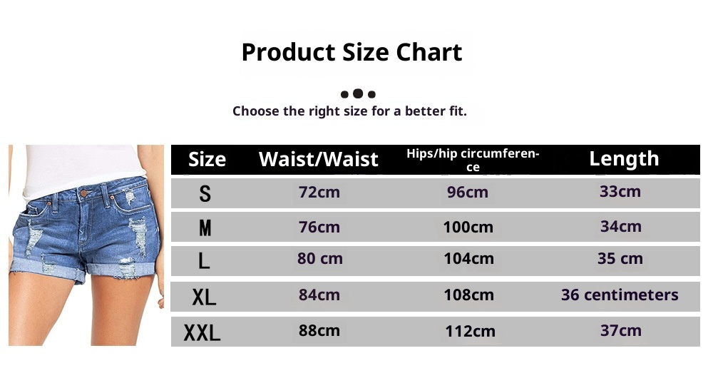 ChicShe European And American Foreign Trade Cross-Border Source Stretch Ripped Cuffed Denim Shorts For Women_voghion.com
