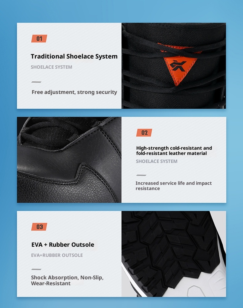 Zees Outdoor Sports Snowboard Shoes For Men Women, Traditional Lace-up Style, Beginner All-around Ski Equipment, Cold-proof_voghion.com