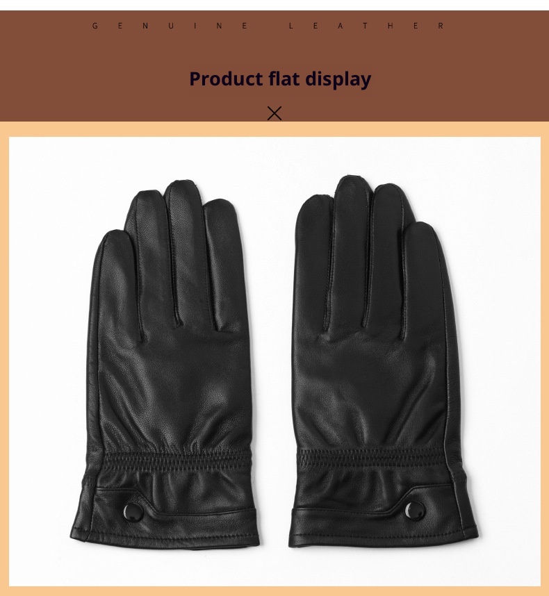 boy Boy Genuine Leather For Men Wholesale Labor Protection Men's Fleece-Lined Warm Sheepskin Gloves Thin Lining Autumn Winter_voghion.com