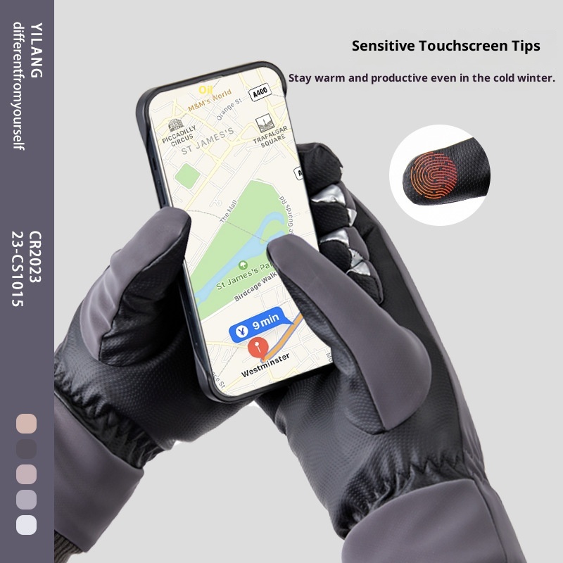 Guanti da ciclismo invernali antifreddo caldi per uomo e donna, foderati in pile, spessi, antivento, per bici elettrica_voghion.com