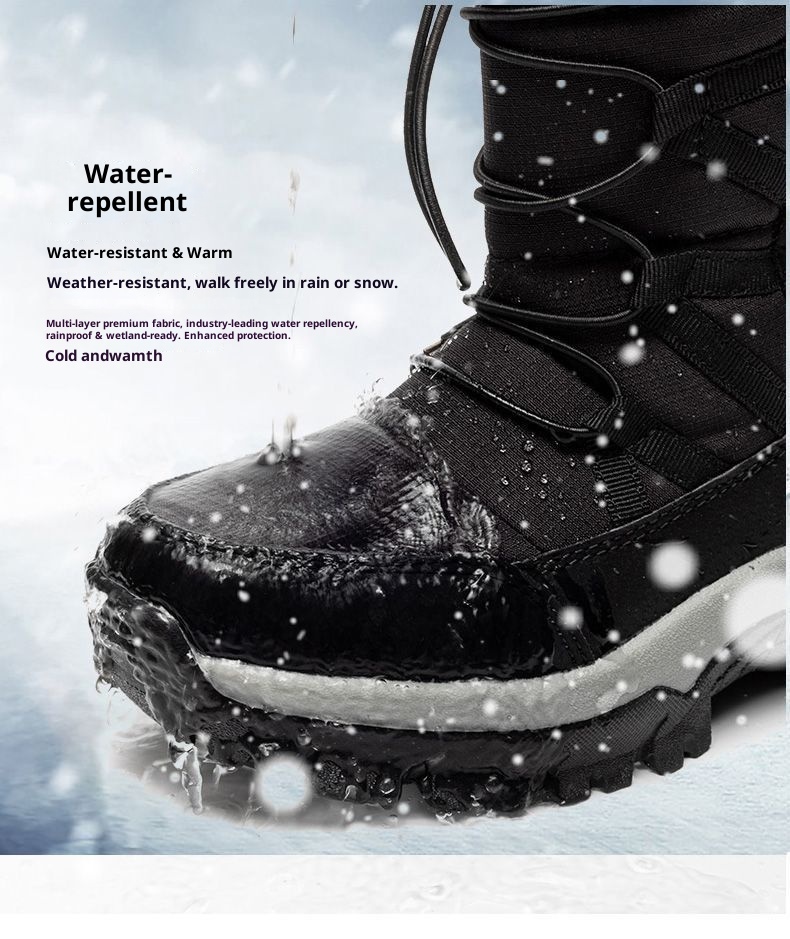 Zees Northeast Winter Boots For Women, Waterproof, Non-Slip, Warm, Fleece-Lined, Thickened, Outdoor Hiking, Snow Country_voghion.com