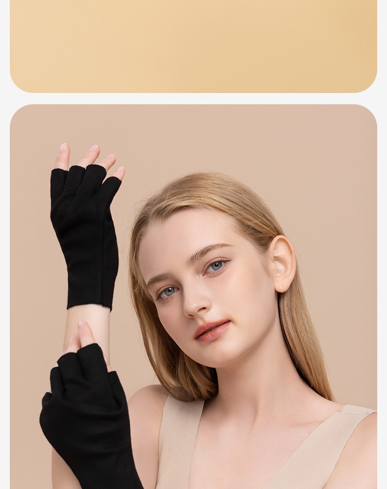 boy Boy Warm Gloves For Women, Heat-Generating, Anion Wool, Silk, Touchscreen, Autumn And Winter, Fingerless, Student, Men,_voghion.com