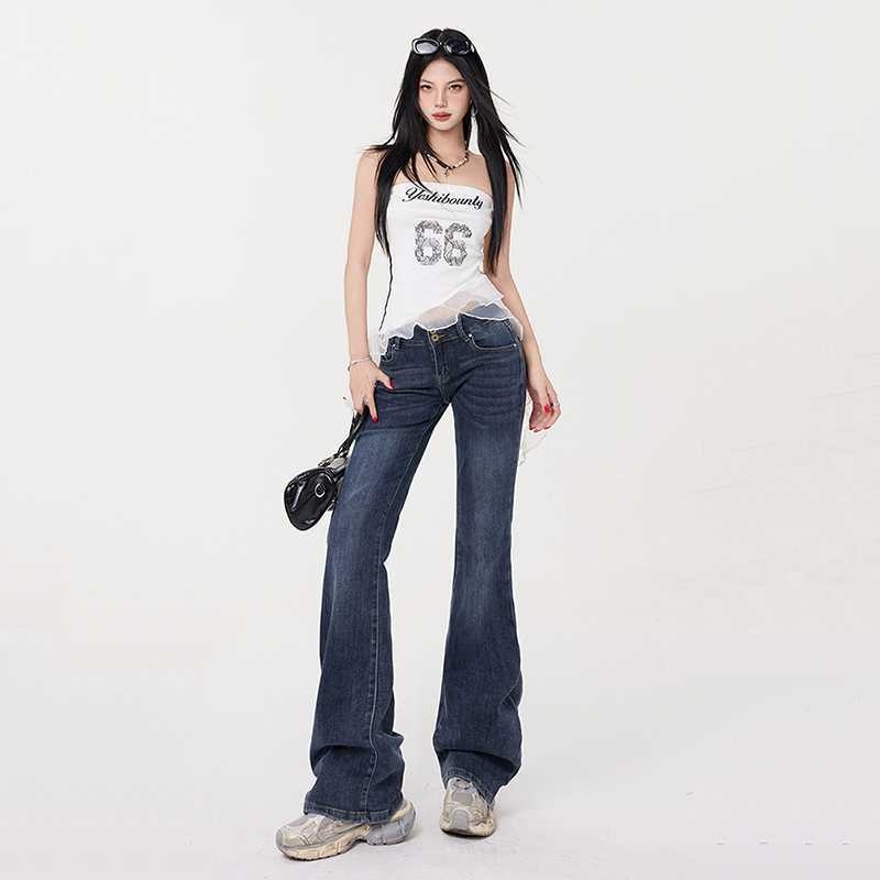 ChicShe ChicShe Wholesale American Retro Low Waist Hot Girl Flared Spring New Embroidered Stretch Slim Fit Slimming Jeans Women's Pants_voghion.com