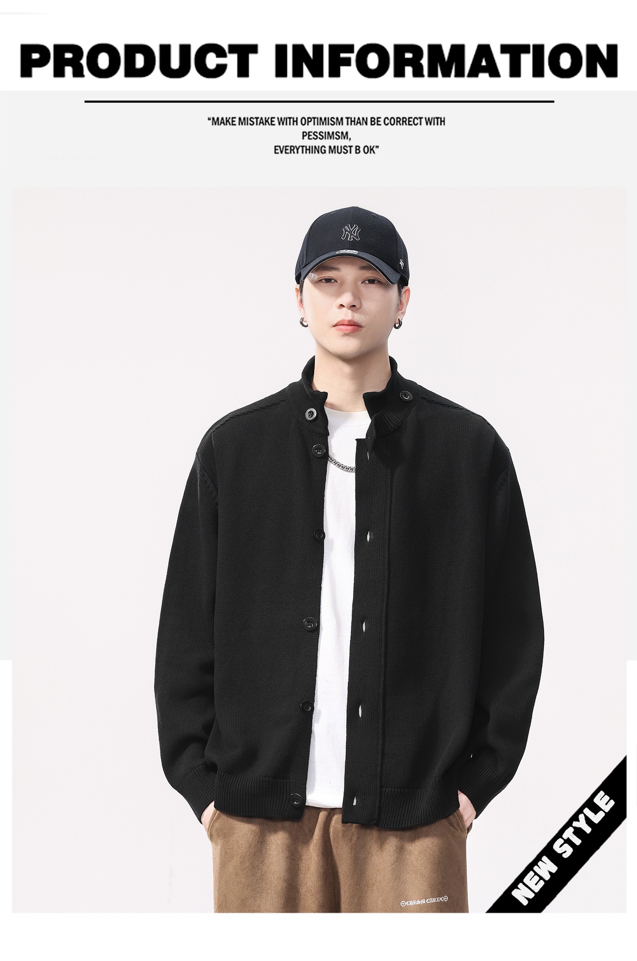 boy Boy Boy Boy 2025 Autumn Winter New Japanese Style Solid Color Stand Collar Cardigan Sweater Jacket Men Loose Casual Top_voghion.com