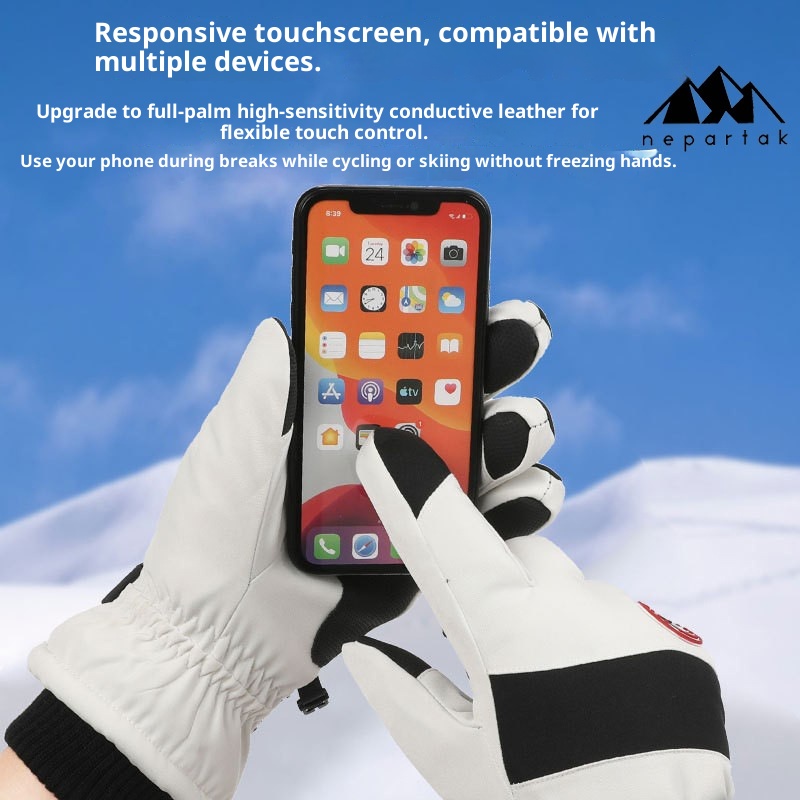 Boy Ski X6 Heren en Dames Winddicht Waterdicht Buiten Fietsen Motorfiets Winter Fleece Gevoerd Verdikt Warm Vingergescheiden_voghion.com