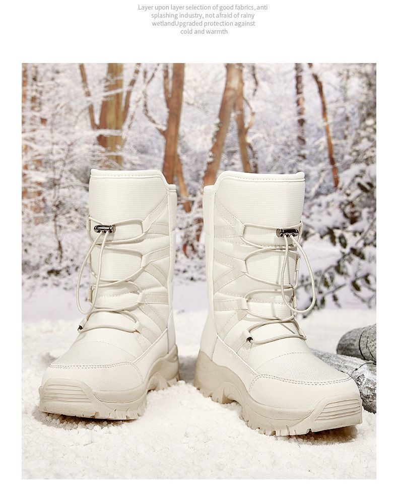 Zees Northeast Winter Boots For Women, Waterproof, Non-Slip, Warm, Fleece-Lined, Thickened, Outdoor Hiking, Snow Country_voghion.com