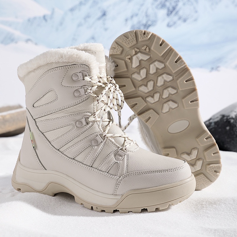 Zees Dames Outdoor Wandelschoenen Sneeuwschoenen Waterdicht Antislip Winter Fleece Gevoerd Verdikt Skischoenen Hoog Top Northeast Katoenen Schoenen_voghion.com