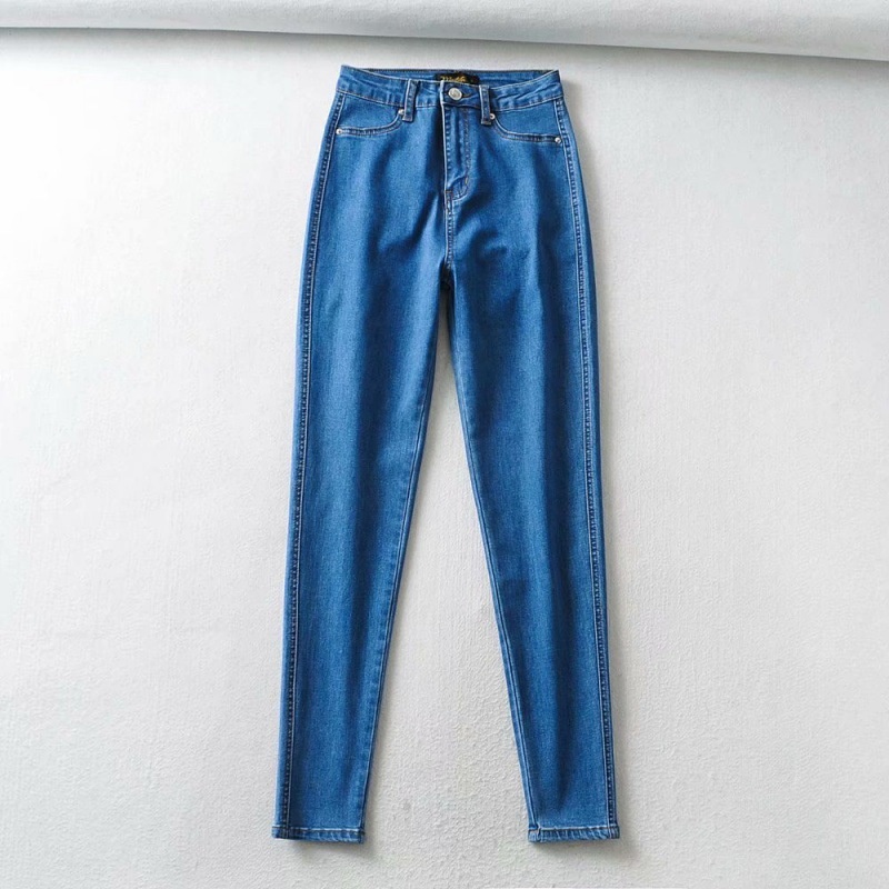 ChicShe Europese en Amerikaanse stijl elastische slanke hoge taille afslankende denim dames, herfstbroek met billifting, gewassen potlood_voghion.com