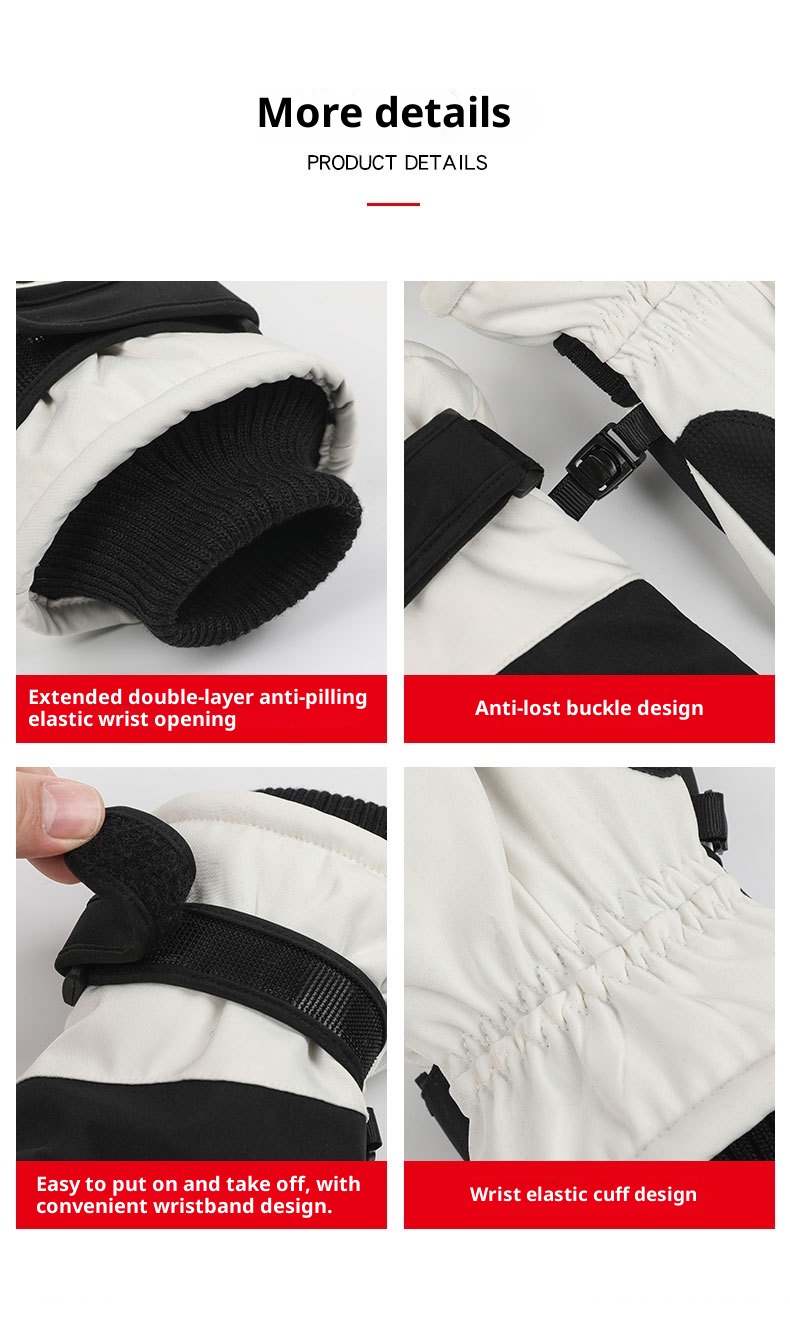 Boy Ski X6 Heren en Dames Winddicht Waterdicht Buiten Fietsen Motorfiets Winter Fleece Gevoerd Verdikt Warm Vingergescheiden_voghion.com