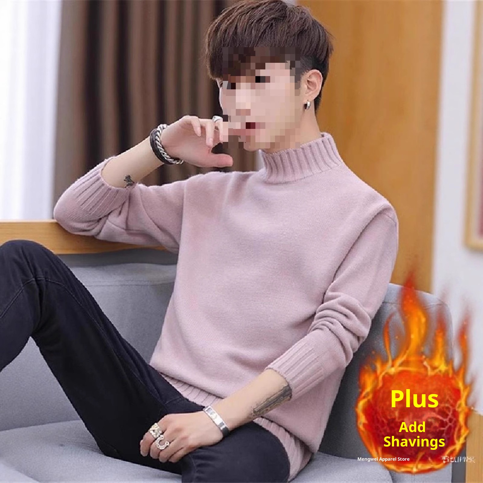 Rollkragenpullover für Herren, koreanische Version 2025, neue, dicke Strickjacke, trendiges, warmes Winteroberteil von Mao Mengwei_voghion.com