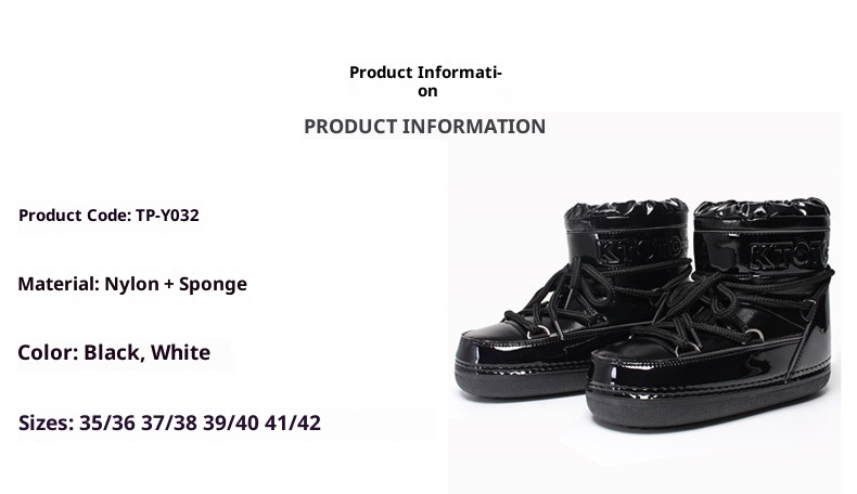 Zees Y032 Ciepłe śniegowe buty damskie 2025 Nowe zimowe damskie buty Moon z cienką podeszwą do połowy łydki, wodoodporne_voghion.com