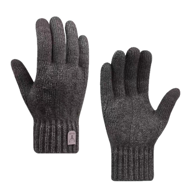 boy Boy Winter Warm Touchscreen Fleece Lined Thick Knitted Cycling Cold-Proof Men's Five-Finger Wool Gloves Cross-Border_voghion.com