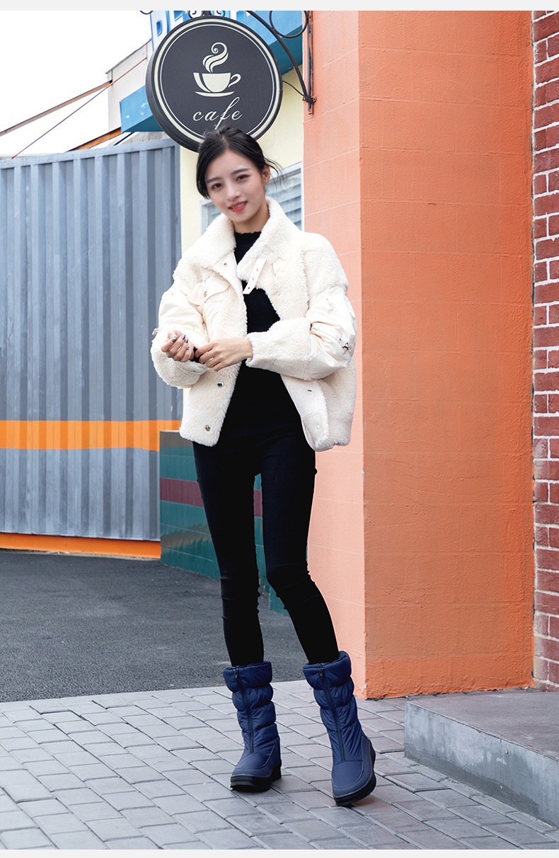 Zees Foreign Trade Cross-Border Winter Women's Snow Non-Slip Snowproof Fleece-Lined Warm Ski Resort Travel Slimming High Tube_voghion.com