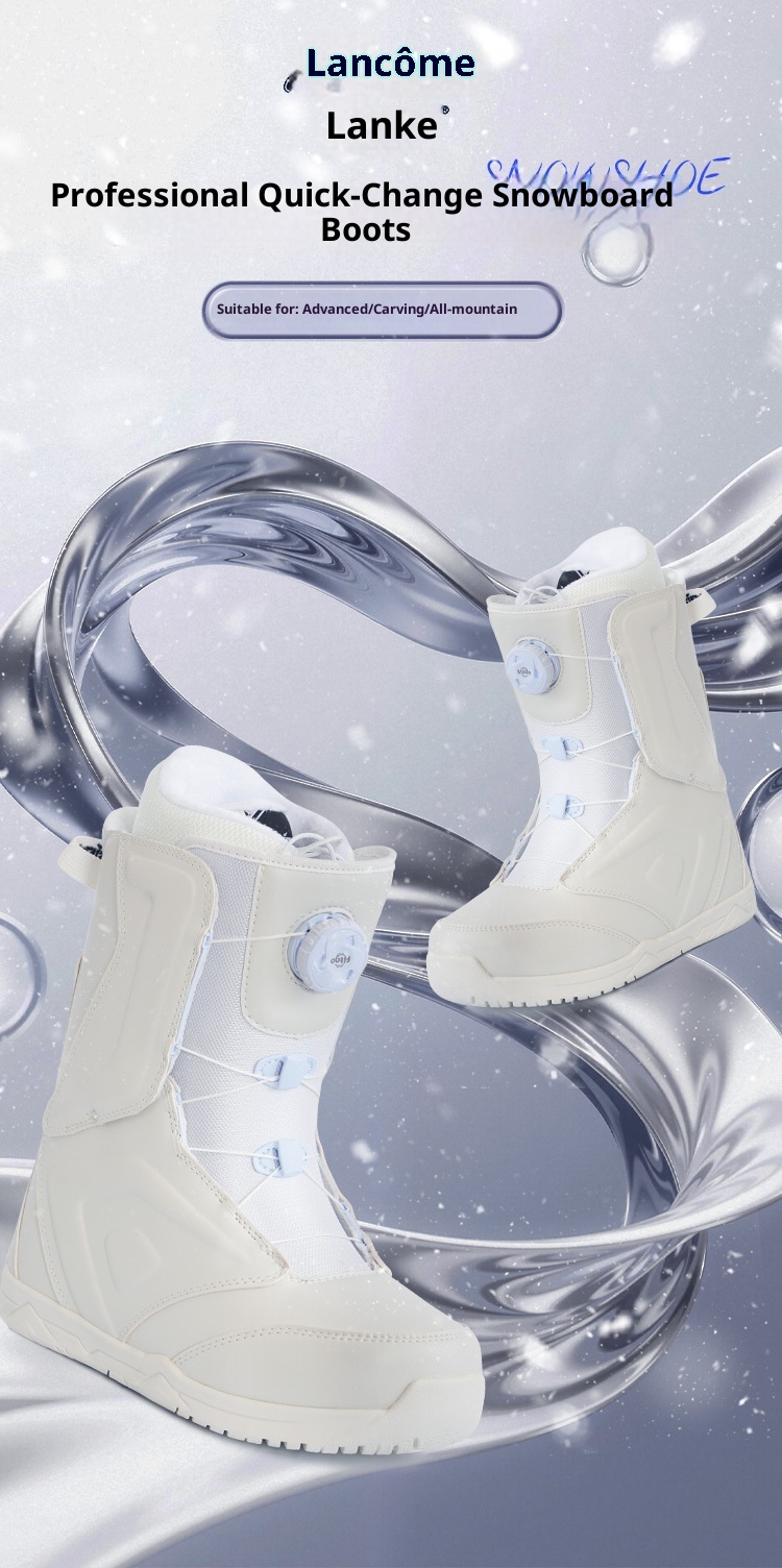 Zees Lanke Sneeuwschoenen Outdoor Ski-uitrusting Heren en Dames Snowboardlaarzen Waterdicht Warm Plat Bloem Carving Schaatsen_voghion.com