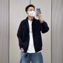 Jungen-Cardigan, grauer Stehkragenpullover, Herren-Herbst-Winter-Style, amerikanische Trendmarke, College-Stil, coole Strickjacke_voghion.com