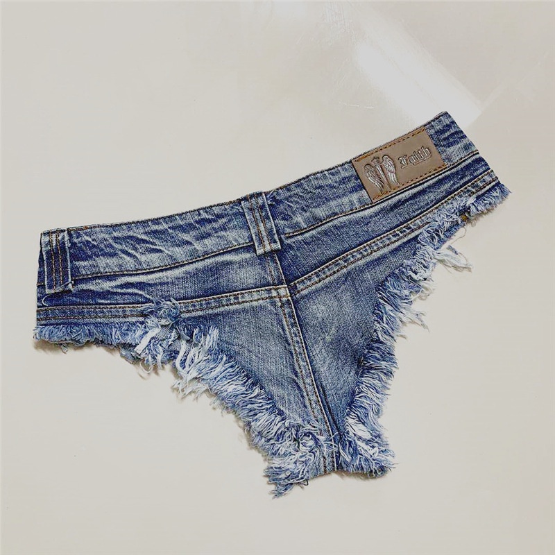 ChicShe Denim Frayed Edge Slim Fit Dames Nachtclub Pole Dance Lage Taille Ultra Korte Europese En Amerikaanse Sexy Hotpants_voghion.com