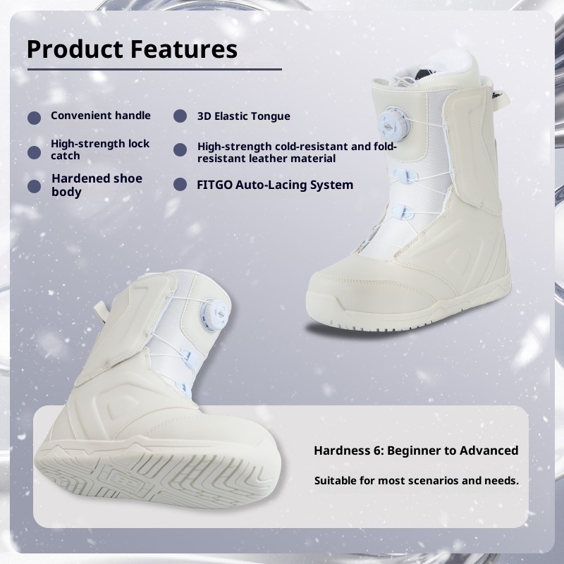 Zees Lanke Sneeuwschoenen Outdoor Ski-uitrusting Heren en Dames Snowboardlaarzen Waterdicht Warm Plat Bloem Carving Schaatsen_voghion.com
