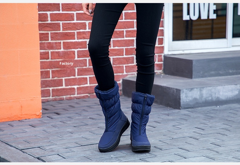 Zees Foreign Trade Cross-Border Winter Women's Snow Non-Slip Snowproof Fleece-Lined Warm Ski Resort Travel Slimming High Tube_voghion.com