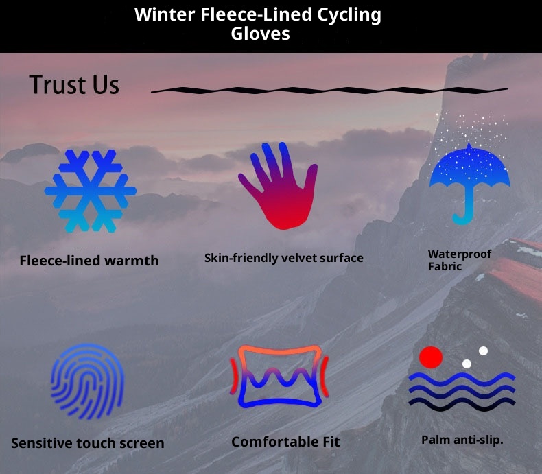 Boy Damen-Radhandschuhe Warm Plus Velvet Anti-Rutsch Touchscreen Winter Herren Winddichte und Kältedichte Skihandschuhe_voghion.com