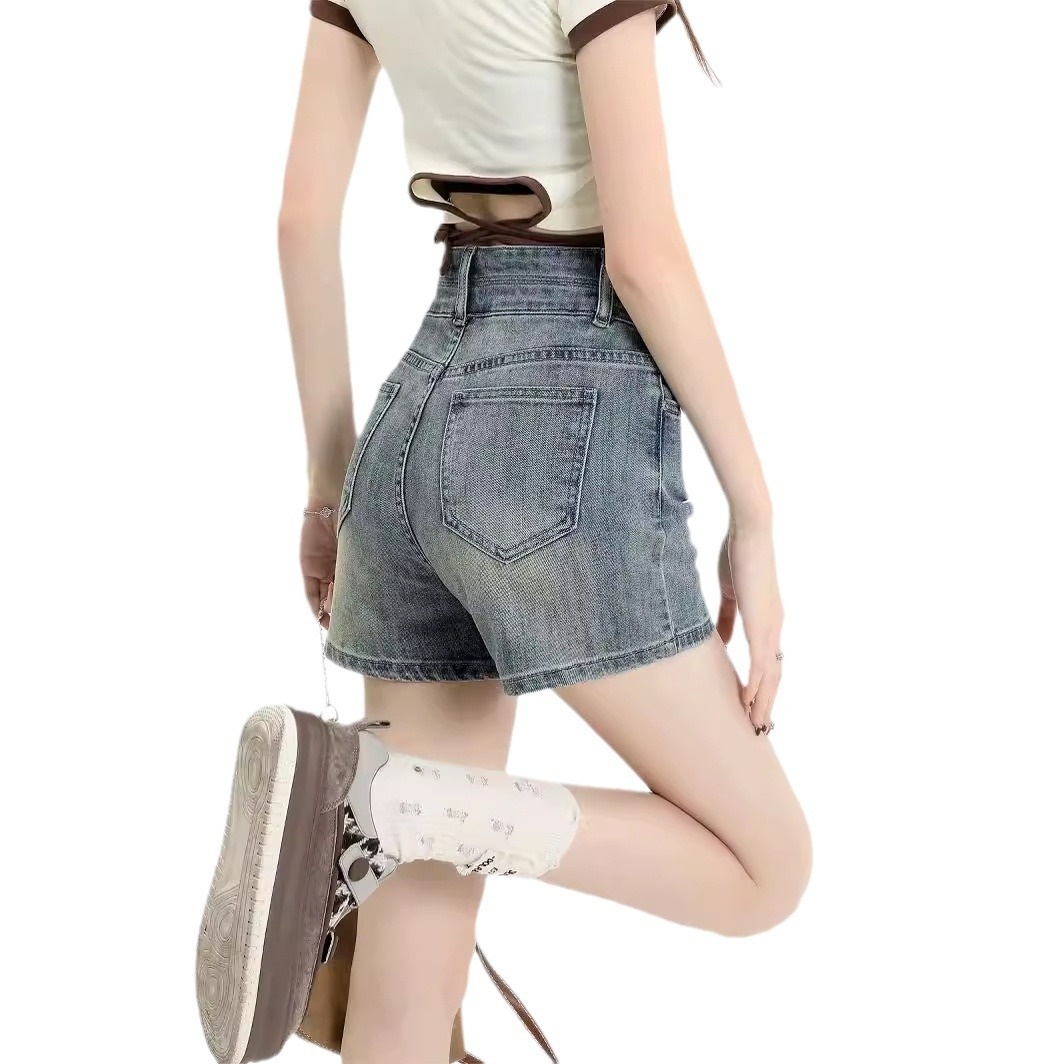 ChicShe Amerikaanse Retro Distressed High-Waisted Jeans voor Dames Zomermeisjes Chic Slim Fit Hotpants Ins Trendy Shorts_voghion.com