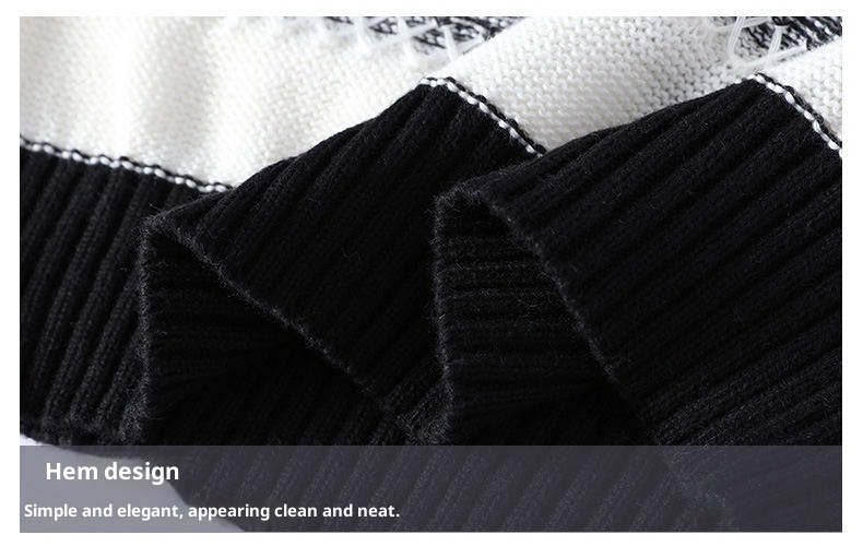 boy Boy Boy Boy Dropshipping Foreign Trade Wholesale Autumn Winter New Striped Men's Large Size Pullover Knitted Sweater For Men_voghion.com