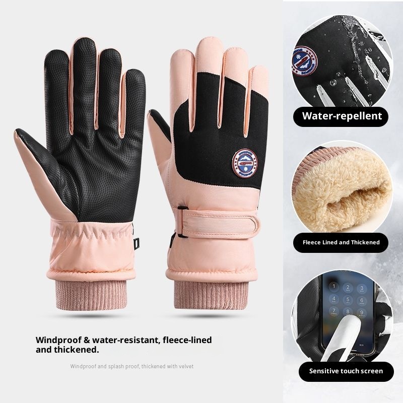 Boy Winterski für Damen und Herren, Touchscreen, warm, wasserdicht, kältebeständig, fleecegefüttert, dick gefüttert, winddicht, Outdoor_voghion.com