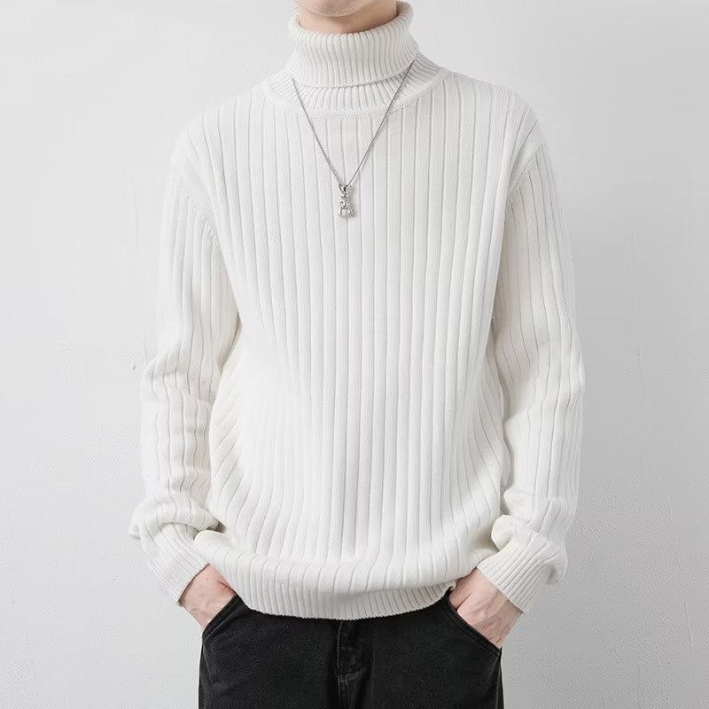 boy Boy Boy Boy 2024 Autumn Winter Round Neck Men Thickened Lazy Style Knitted Sweater Trendy Casual Solid Color Base Shirt Knitwear_voghion.com