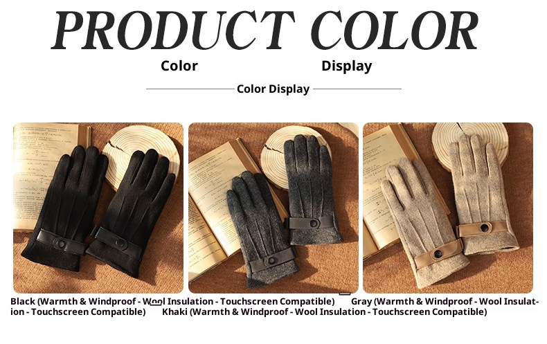 boy Boy 2025 New Men's Winter Wool Warm Full Finger Fashion Outdoor Touchscreen Fleece Cycling Gloves_voghion.com