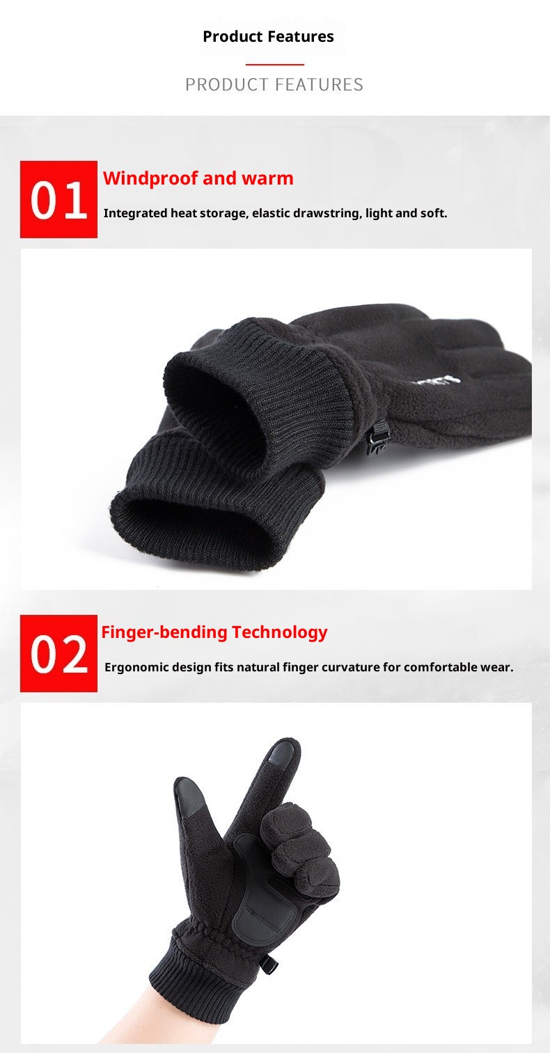 Guanti invernali da uomo, foderati in pile, spessi e caldi, per ciclismo, sport, guida, touchscreen antiscivolo, all'ingrosso_voghion.com