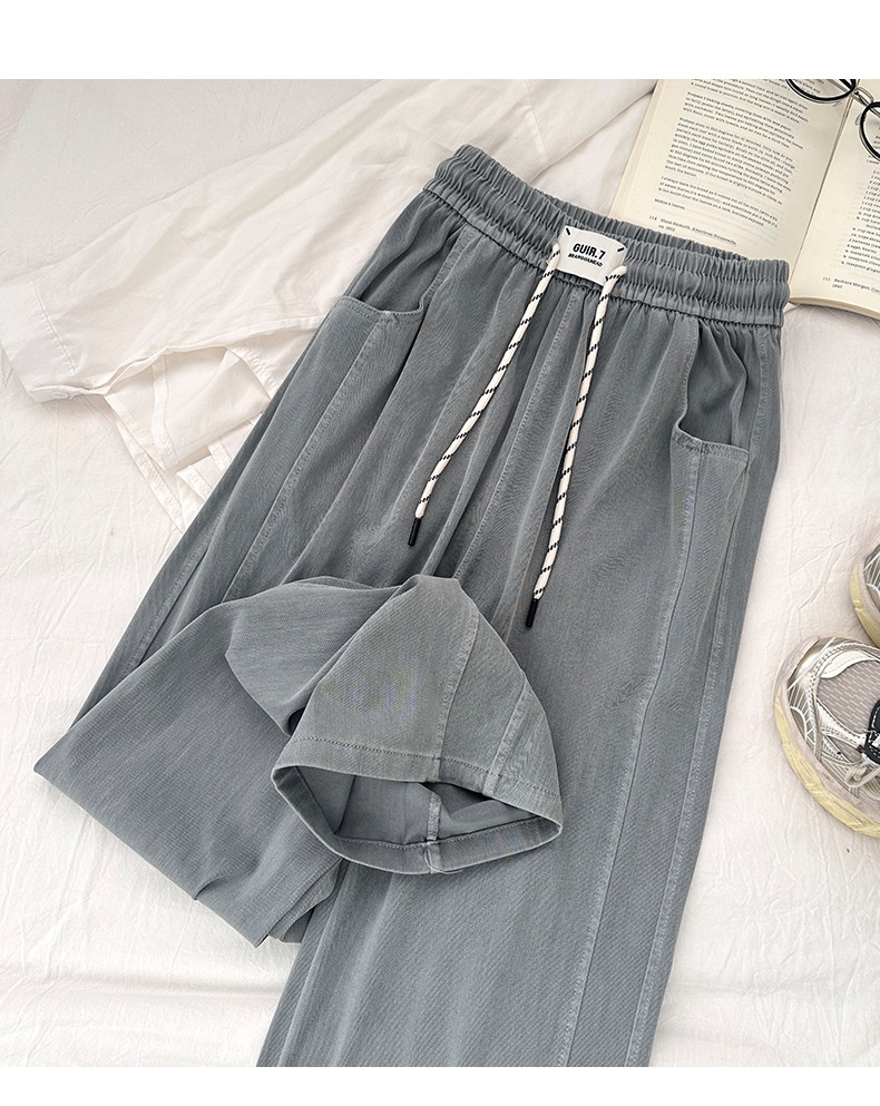 Jean ChicShe Tencel pour femme, été 2025, coupe fine, taille S, drapé, taille élastique, jambes larges, effet soie glacée._voghion.com