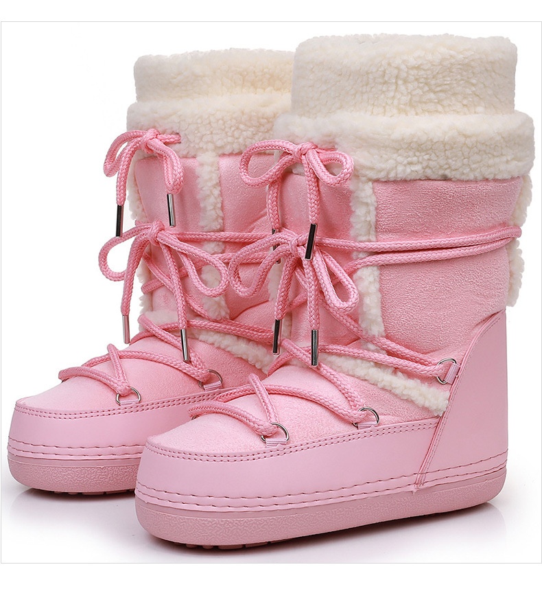 Zees Y035 Export European Lamb Wool High Tube Suede Space Women's Ski Northeast Snow Country Moon Boots Warm_voghion.com