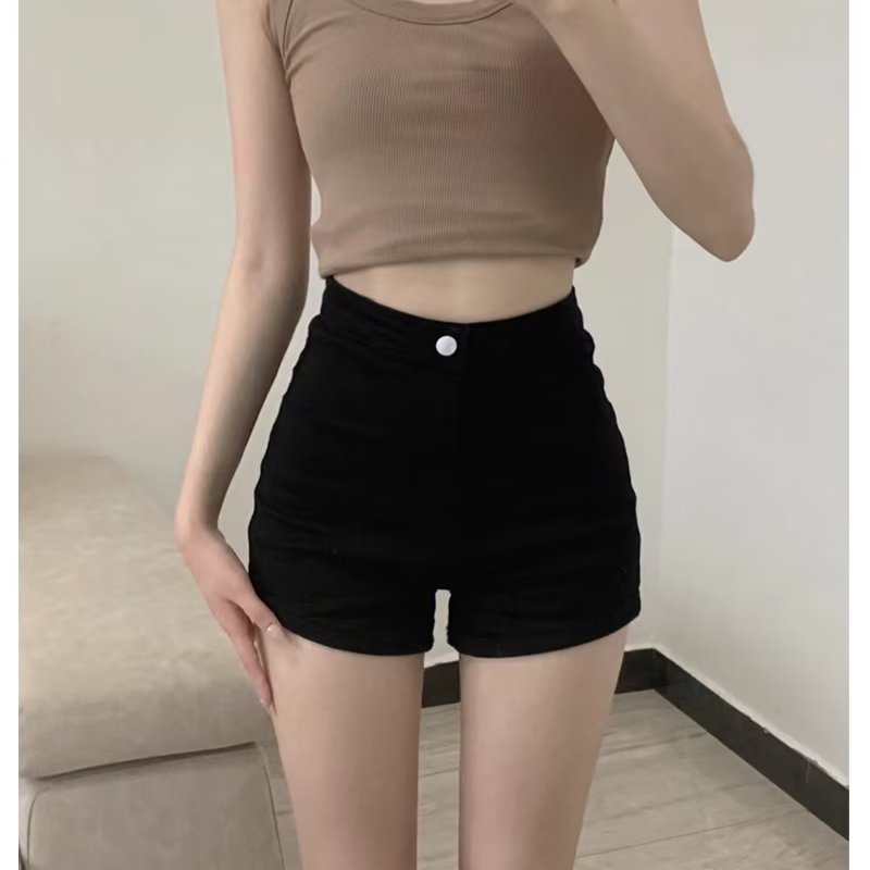 ChicShe Black Skinny Denim Shorts For Women Summer High Waist Slim Girl Hip-hugging Hot Stretchy Outerwear Ultra Short Pants_ecoleips.com