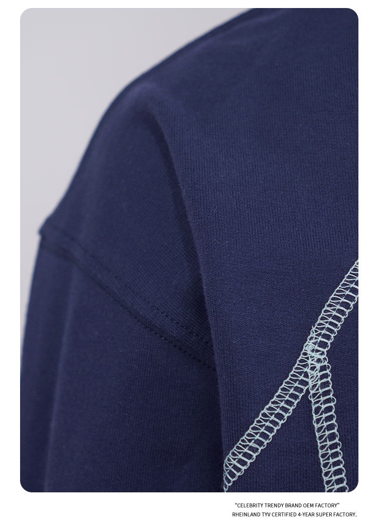 T-shirt d'été polyvalent à manches courtes et col rond, color block, 260 g, épais et long_voghion.com