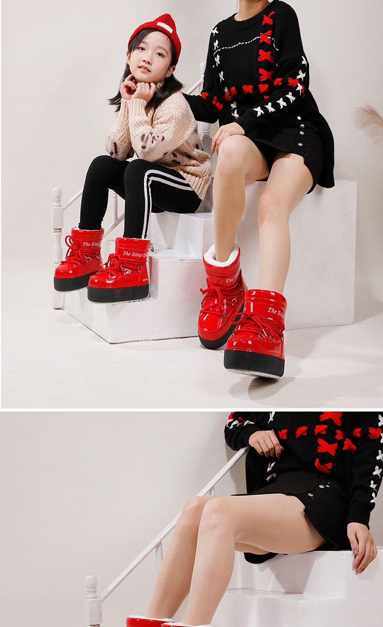 Zees Multi-Bright Color Parent-Child Children's Boys And Girls Ski Thick-Soled Space Moon Thickened Waterproof Non-Slip Warm_voghion.com