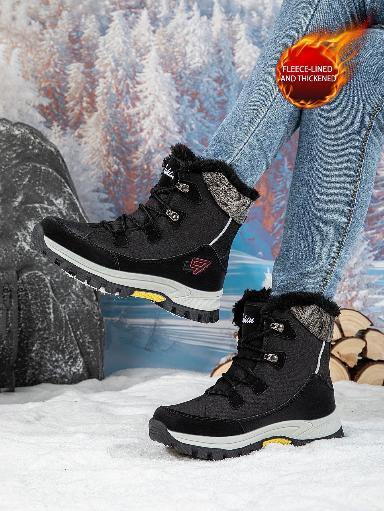 Zees Harbin Northeast Outdoor Boots With Fleece, Waterproof Cold-Proof Snow Shoes Skiing At -40 Degrees, Travel Gear For Men_voghion.com