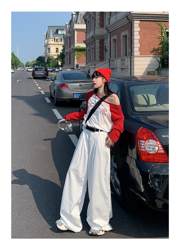 ChicShe YC&2 Color Retro High Waist Loose Wide Leg Pants Draped Floor-Length Pleated Versatile Slimming Straight Jeans For Women_voghion.com