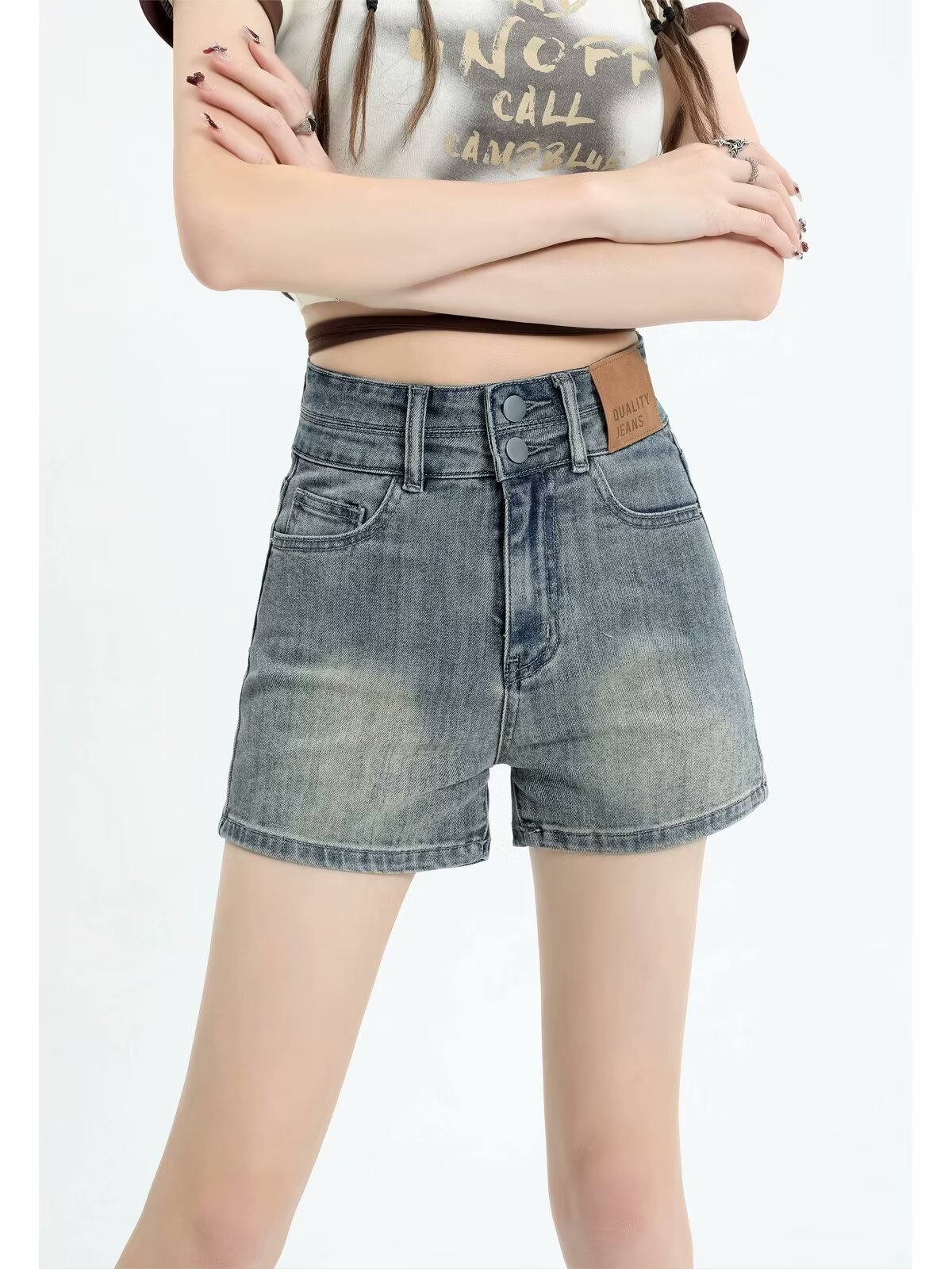 ChicShe Amerikaanse Retro Distressed High-Waisted Jeans voor Dames Zomermeisjes Chic Slim Fit Hotpants Ins Trendy Shorts_voghion.com