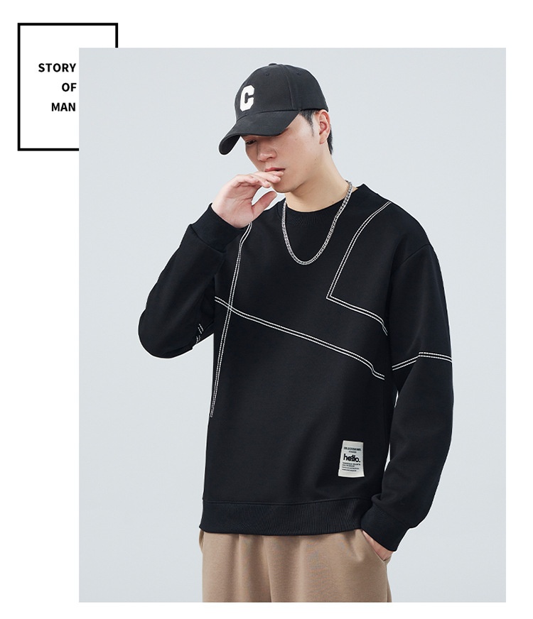 boy Boy 2024 Spring And New American Style Trendy Brand Sweatshirt Men's Turn-Down Collar Autumn Heavyweight High Street Polo_voghion.com