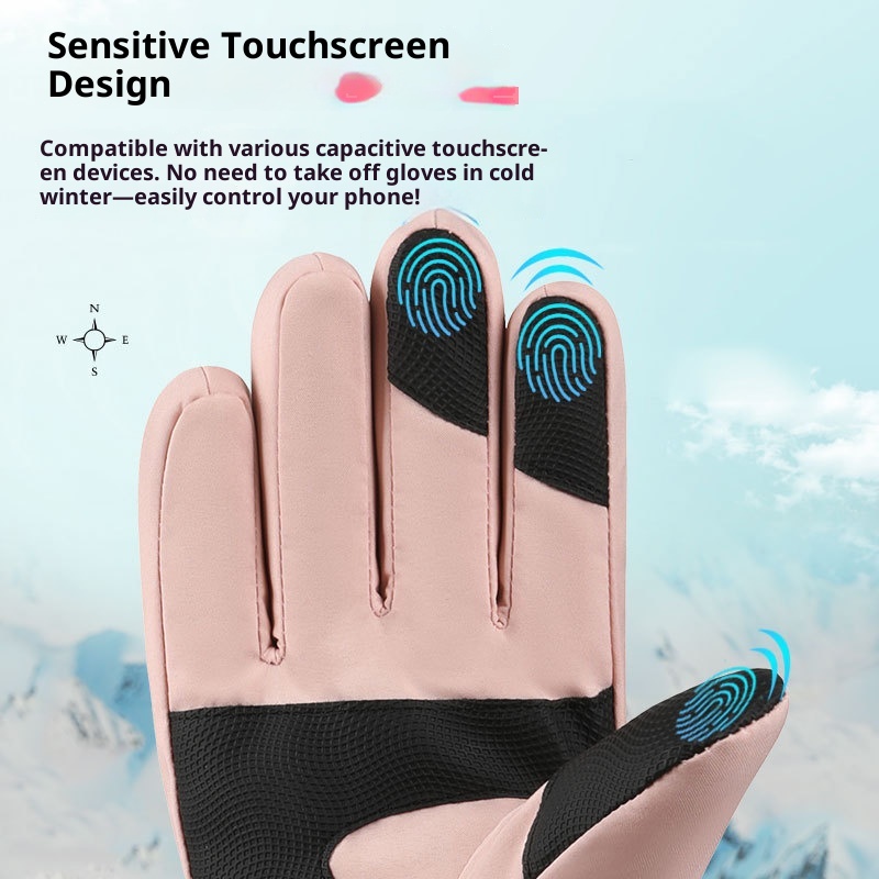 jongen Jongen Herfst Winter Ski Mannen Vrouwen Koppels Fietsen Sport Fleece Gevoerd Verdikt Winddicht Waterdicht Koudebestendig Touchscreen_voghion.com