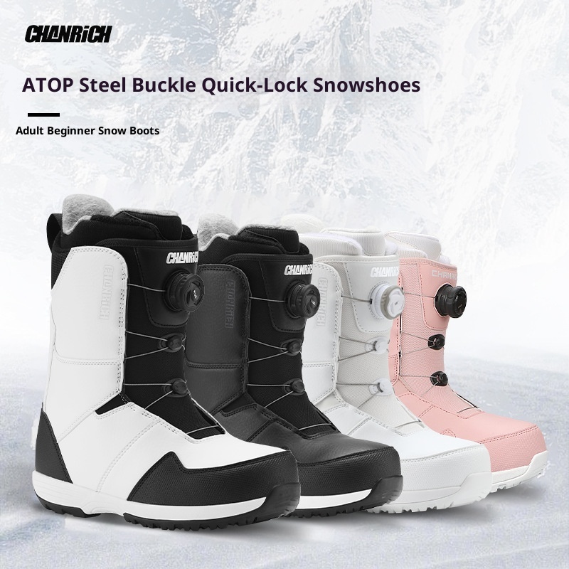 Zees Adult Snowboard BOA Staaldraad Gesp Snel Draagbare Schoenen Heren en Dames Ski-uitrusting Warme Antislip Sneeuwlaarzen_voghion.com