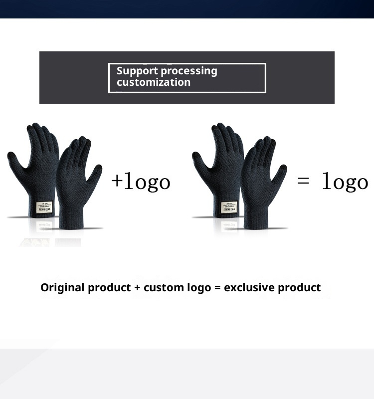 boy Boy Factory Direct Knitted Autumn Winter Large Size Men's Fleece Lined Thick Jacquard Warm Wool Touchscreen Gloves_voghion.com